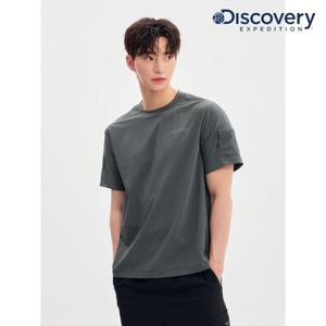 디스커버리 (DMRS85053_GRD) 프레시벤트 우븐 남성 소매포켓 반팔티셔츠 DXNW