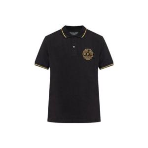 Versace 진스 꾸뛰르 로고 자수 반팔 폴로 셔츠 79GAGT00CJ01T G89 TP945139699