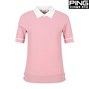 [핑]여성 배색 카라 반팔 니트 121D2SR351_PK2_CJ