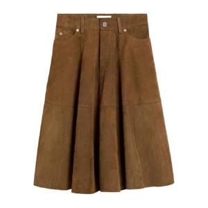 25 FW 아미 파리스 A라인 스웨이드 미디 스커트 H25FSK437LH0059 TP441439800