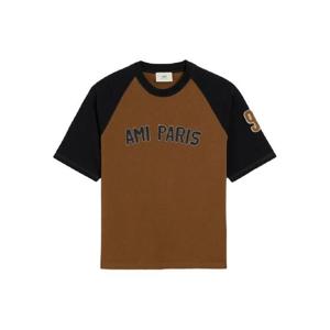 AMI Paris 로고 자수 티셔츠 H25HTS350726
