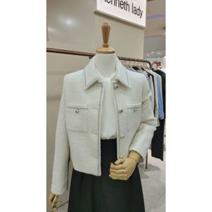[케네스레이디]울 블렌드 자수 라인포인트 숏 자켓 EWJKPA0100_C