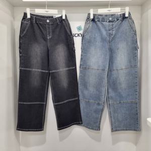 [행텐주니어]여름 스판 카펜더 와이드핏 밴딩 청바지14520-055-4