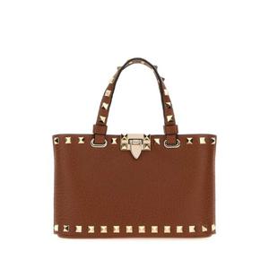 VALENTINO GARAVANI Brown leather Rockstud handbag 7W2P0AT0VSH HG5