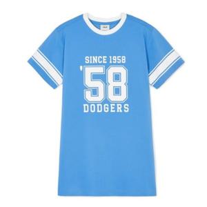 MLB 키즈 바시티 그래픽 반팔 원피스 A7 7FOPV0343 07BLS