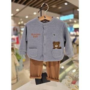 [블루독베이비] 25 FW(블루)베어 상하세트(45A1361005) 신생아 유아 아가옷 백일 돌 선물 조카 등원복 (45A