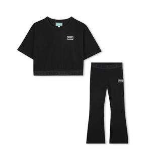 [겐조키즈][ESSENTIALS] 블랙 크롭상의 나팔바지 세트 Z256AGE711