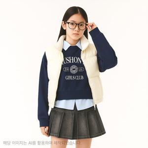 [더데이걸]박시핏 샤이니 패딩 조끼(2컬러)TGVW25T01