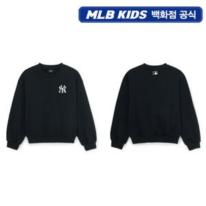 [MLB키즈PG] 베이직 스포티브 스몰로고 크롭 여아 맨투맨 (7FMTB2254-50BKS)