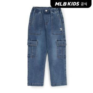[MLB키즈 공식] 25FW 스트릿 져지 데님 카고 팬츠 NY (Blue) 7ADPB0154-50BLS