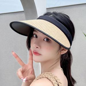 [라일리] Rly 여성 여름 바닷가 라탄 햇빛차단 썬캡 OLM109