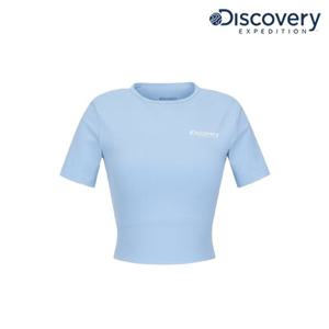 [디스커버리] 여성 반팔 크롭 골지 워터탑 (DWSW94043 BLN)