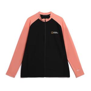 내셔널지오그래픽 N242URG710 배색 집업 래쉬가드 PEACH