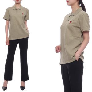 [아미(잡화)]24SS 여성 하트 로고 폴로 반팔티셔츠 (UPL001 760 366 W 24S)