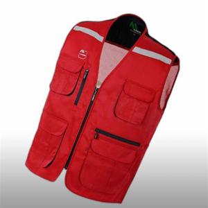 MK-121 TC조끼 소  MARK 레드 아웃포켓 배색 산