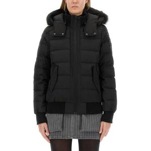 무스너클 여성 블랙 로고 숏 패딩 M33LB015S_305