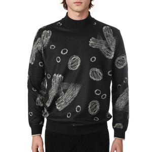 롯데광복 2024 F/W 캐주얼 간절기 긴팔 반폴라 보카시니트(R243SW107BK_GB)