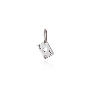 [티르리르] 14K 화이트골드 럭키카드 0.01ct 다이아 펜던트 TPJK4W00286MD
