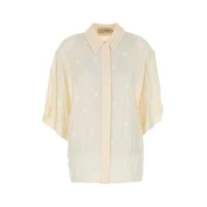 카밀라 앤 마크 여성 아이보리 Ottilie 비스코스 반팔 셔츠 N2T60717 CREAM