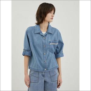 올리비아로렌 HC04 반팔 데님 자켓 VVBMJ4M4181