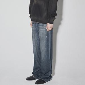 [버커루]남녀공용 와이드핏 워싱 데님 팬츠 B255DP065P
