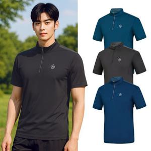 [콜핑] 남성 하이쿨 흡습속건 등산 반팔 반집업 티셔츠 KSC053QT9M