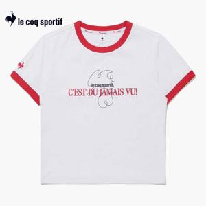 [르꼬끄]우먼스 링거 반팔티 QQ122TRS31 WHT 여성 티셔츠