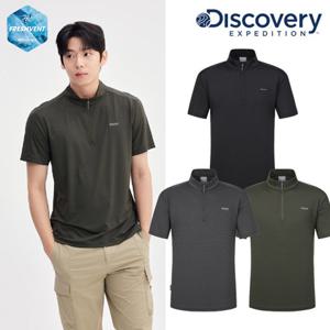 디스커버리 (DMZT61053) 2025 S S 프레시벤트 남성 집업 반팔티