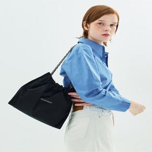 [파우치증정] 블랙 실버 장식 리사이클 나일론 체인 숄더백 M JABA5E148BK