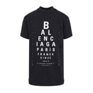 발렌시아가 반팔 티셔츠 811688TRVU6 9034 WASHED BLACK WHITE