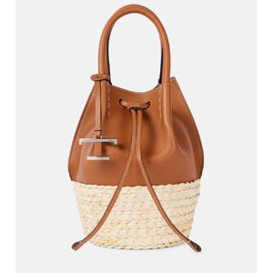 Tods Bux 라피아 트리밍 가죽 버킷 백 P01051357