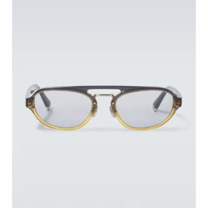 Brunello Cucinelli Intarsia Rays 에비에이터 선글라스 P00940866