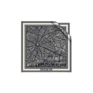 디올 플랜 드 파리 90 스퀘어 스카프 실크 트윌 블랙 화이트 32PAR090I600-C980