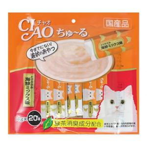 이나바 챠오 츄루 SC-128(닭가슴살+해산물믹스)14gX20 애묘츄루 맛있는고양이간식 고양이챠오츄루 캣닭가