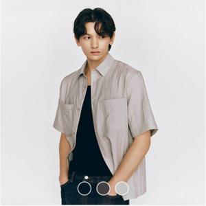 [지오다노]남자 여름 쿨 오버핏 포켓 반팔 셔츠 045513