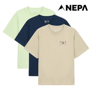 네파 여성 페이즐리 그래픽 크롭 반팔 티셔츠 7L45374