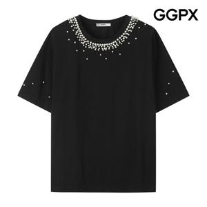 [지지피엑스]진주 포인트넥 티셔츠 (GP5TS036F)
