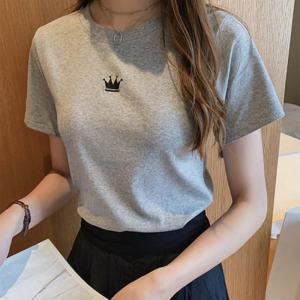 [리빌모아]여자 베이직 라운드 왕관 반팔 티셔츠 DMES-TSH-STS14