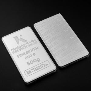 [한국귀금속보석거래소] 500g 프레스 실버바 999.9 포나인 은투자 은바 은테크 은시세