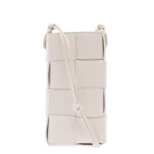 BOTTEGA VENETA 39폰 파우치39 매듭 디테일의 인트레치오 나파 가죽 소재 화이트 숄더백 여성용 730541VCQC49143