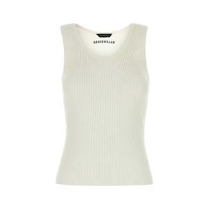 발렌시아가 여성 아이보리 Stretch 울 탱크탑 828090T1737 9000