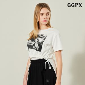 GGPX 오버핏 언발 하프티셔츠 (GPBLW013D)
