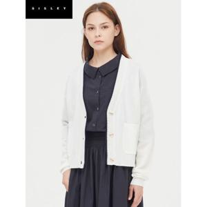 [시슬리]배색 라인 브이넥 니트_SAKCE1431
