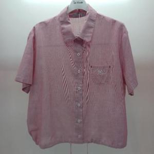 Latium HC06 품넉넉한 스트라이프 카라 반팔 시원한아사면 남방형 셔츠블라우스 T2523bl49R