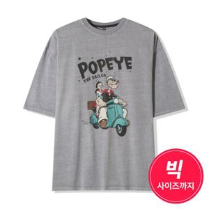 [리빌모아]남자 오버핏 스쿠터 뽀빠이 반팔 티셔츠 AC-TSH-Q072-