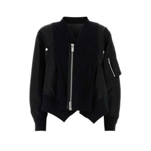사카이 여성 블랙 나일론 Kway 자켓 2507996 001
