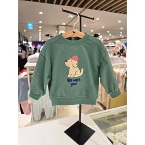 [블루독베이비] 25 FW(그린)도기루즈핏스웨트셔츠(45A1433401)백일 돌 선물 조카 아가옷 유아 등원 (45A143