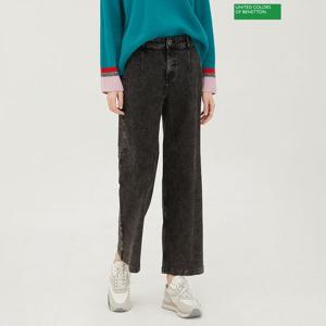 [베네통] 스노우 워싱 데님 팬츠 BADP55361_BK