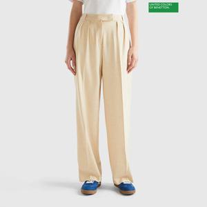 [베네통] Pintuck long wide pants 3F_4962DF03Y_7J4