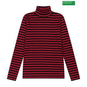 [베네통] Striped turtleneck cotton t-shirt 3F_3OA6E2225_6V3
